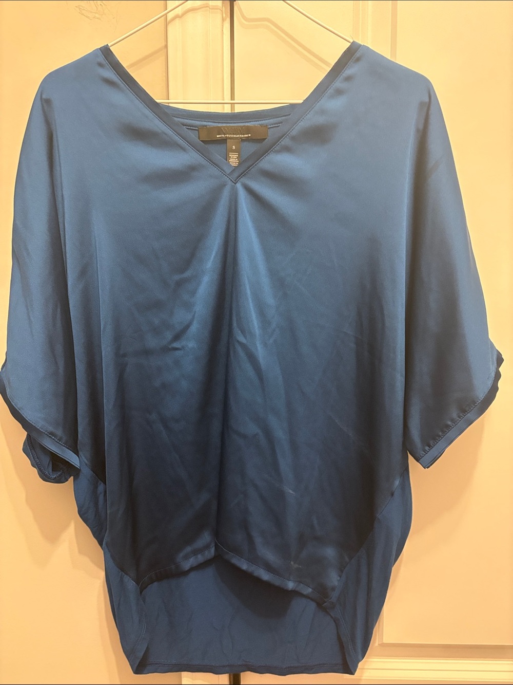 White House Black Market Royal Blue V-Neck Dolman Blouse